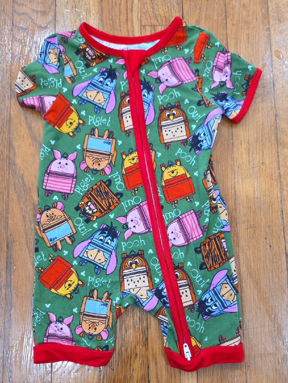 Like New Weiwei Winnie the Pooh Short-Sleeve Baby Bamboo Pajama Size 6-12 Months